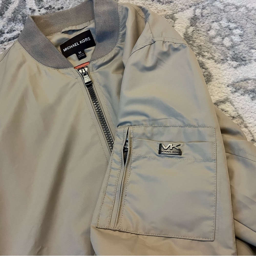 Michael Kors Men's Military Olive Bomber Jacket - Size Medium - Picture 6 of 11
